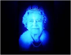 MultiSensory Hologram of the Queen. Temporary art installation